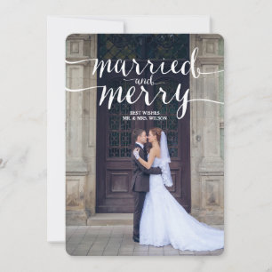DE FESTIVIDADES FELIZ E CASADA CARTÃO COM FOTOS HOLIDAY