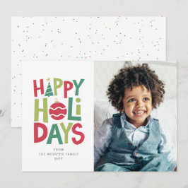 De Festividades Feliz feriado cartão com fotos colorido