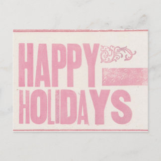 De Festividades Feliz feriado Letterpress impresso cartão postal r