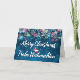 De Festividades Feliz Natal Bilíngue - Cartão Austríaco Americano