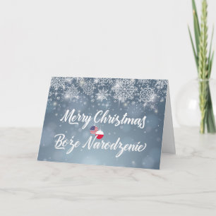 De Festividades Feliz Natal Bilíngue Polonês - Cartão Americano