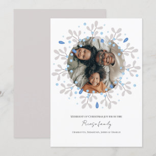 De Festividades Feliz Natal Cartão com fotos Azul