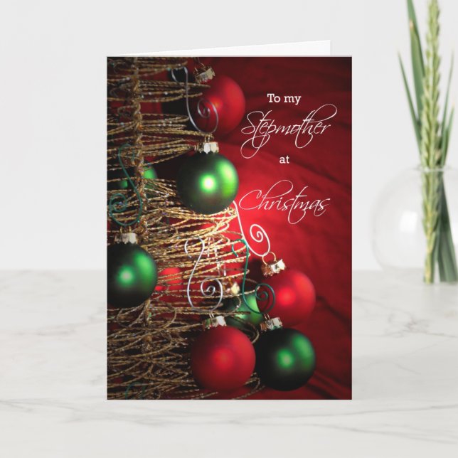De Festividades Feliz Natal, cartão do feriado da madrasta (Frente)