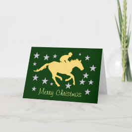 De Festividades Feliz Natal cavalo e cartão das estrelas