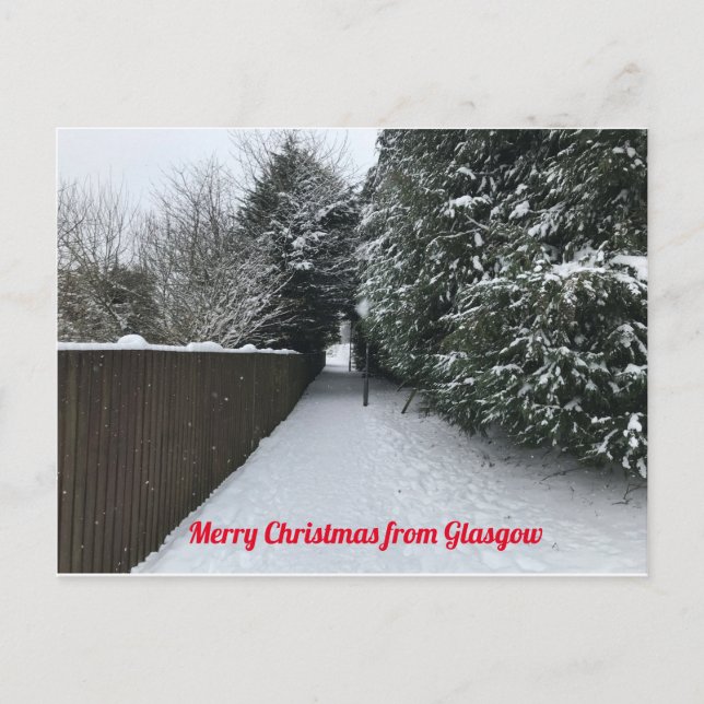 De Festividades Feliz Natal do cartão postal Glasgow (Frente)