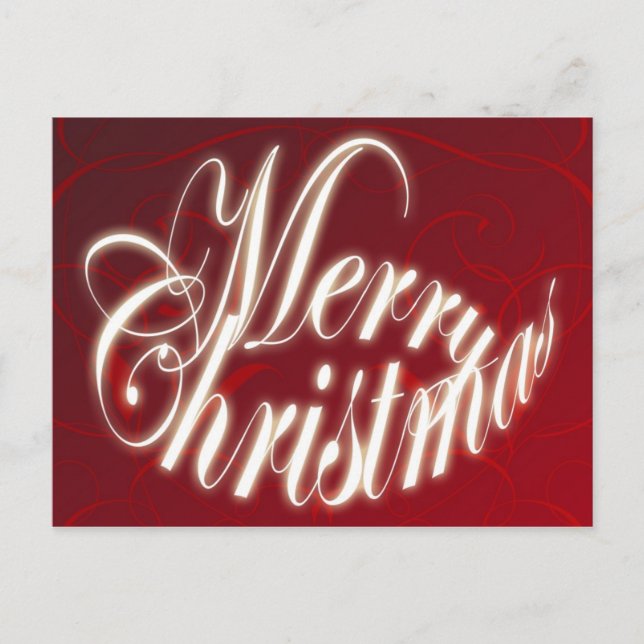 De Festividades Feliz Natal em Cartão Postal Vermelho (Frente)