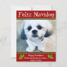 Feliz Navidog Cachorro Cartão com fotos Engraçado