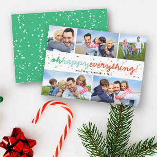 De Festividades Feliz tudo pontilha o cartão da colagem da foto d