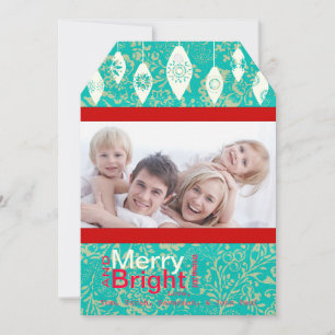 De Festividades Feliz vermelha e Cartão com fotos da família bri