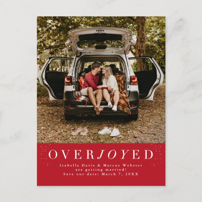 De Festividades Feriado salve a data do cartão postal vermelho (Frente)