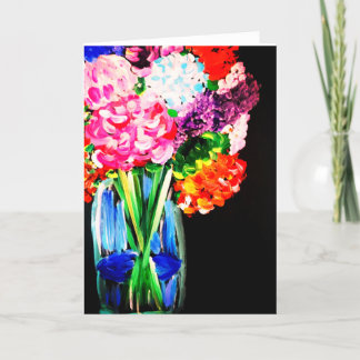 De Festividades Flores no design pintado mão do vaso no cartão
