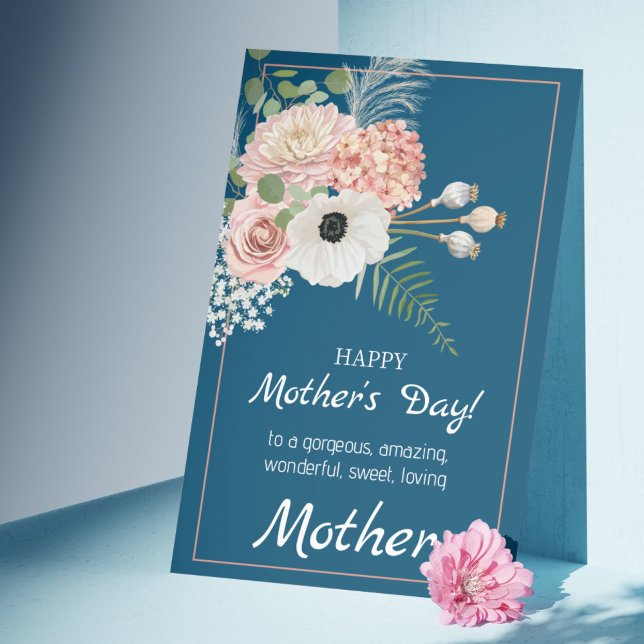 De Festividades Florescendo Juntos Cartão do Dia das Mães Rústico  (Blooming Together: A Sweet Rustic Mother's Day Holiday Card)