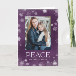 De Festividades Fosco Peace Purple Watercolor Cartão com fotos