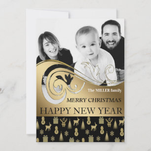 De Festividades Foto preto e branco personalizada do cartão do