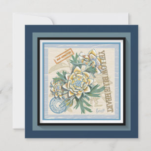 De Festividades G Creation Office cartão amarelo flor em branco