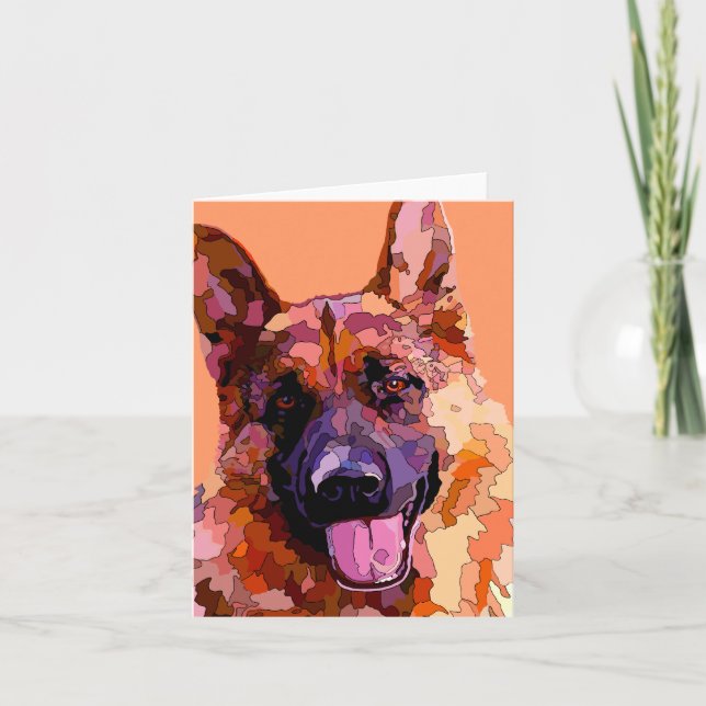 De Festividades German shepherd no cartão brilhante das cores (Frente)