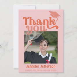 De Festividades Graduação Retroativa Obrigado Cartão com fotos