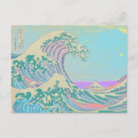 Grande Onda Cartão Postal Pastel