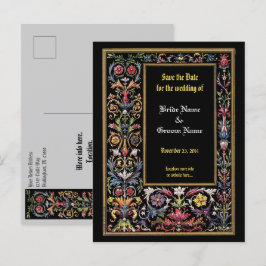 De Festividades Guardar o Cartão Postal Floral Iluminado Medieval