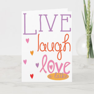 De Festividades Hanukkah "Live Laugh Love a latke" Cartão com Env