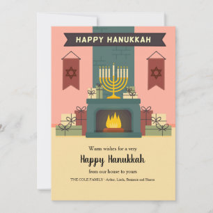 De Festividades Hanukkah pelo cartão do fogo