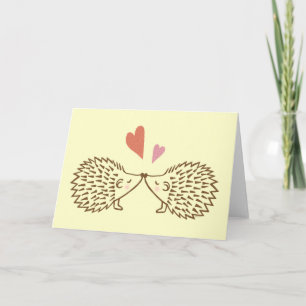 De Festividades Hedgehogs Beija Corações Eu te amo Cartão Saudação