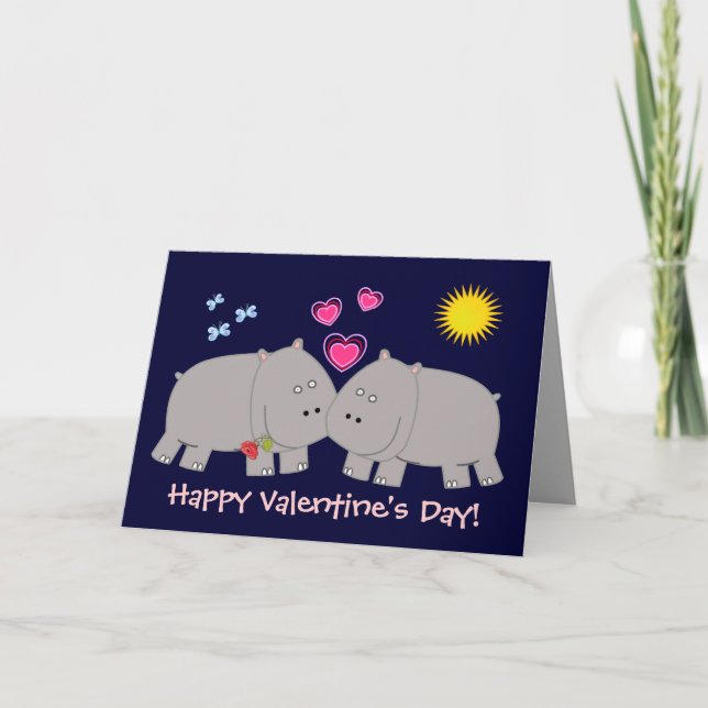 De Festividades Hippo está no cartão do amor (Frente)