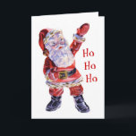 De Festividades Ho Ho Ho cartão do papai noel<br><div class="desc">Cartão de Natal do papai noel do vintage</div>