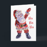 De Festividades Ho Ho Ho cartão do papai noel<br><div class="desc">Cartão de Natal do papai noel do vintage</div>