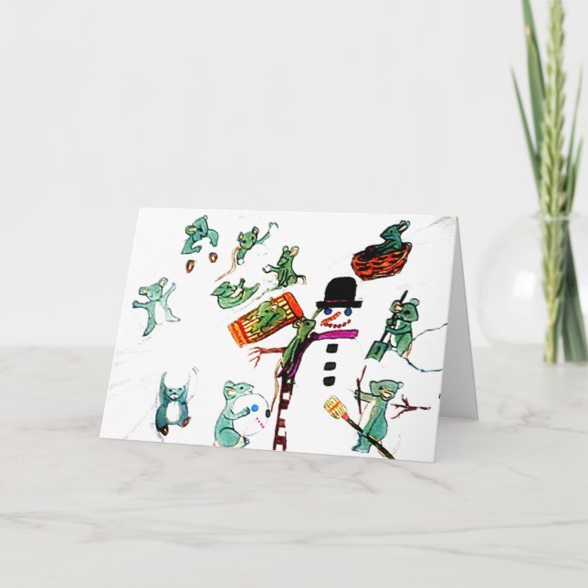 De Festividades JOGO dos RATOS no cartão do feriado da NEVE (Frente)