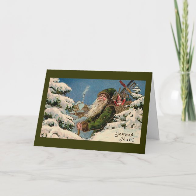 De Festividades "Joyeux Noel" cartão do natal vintage " (Frente)
