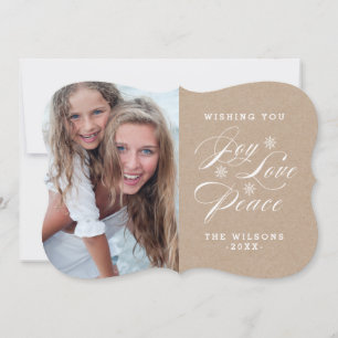 DE FESTIVIDADES KRAFT PAPER JOY   CARTÃO COM FOTOS HOLIDAY