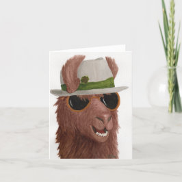 De Festividades Lhamas em Shades: Cartão Saudável Março 4"x5.6"