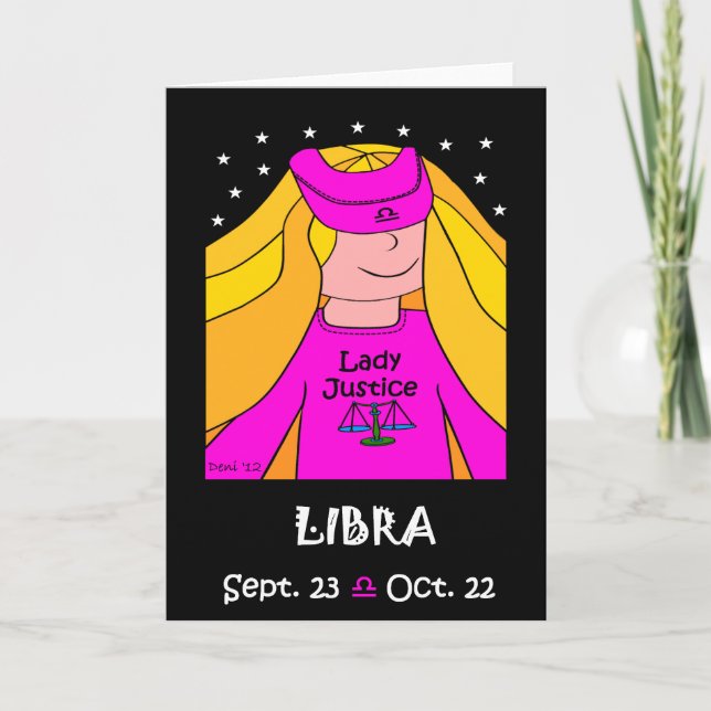 DE FESTIVIDADES LIBRA - CARTÃO ZODIAC GREETING (Frente)