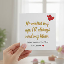 Lindo cartão do Dia das Mães da filha com amor