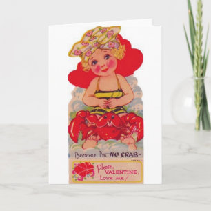 De Festividades Menina do vintage no cartão do dia dos namorados