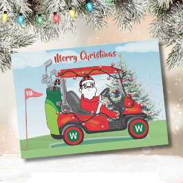 DE FESTIVIDADES MERRY CHRISTMAS PAPAIS NOEIS NO CARTÃO JOGAM GOLFE