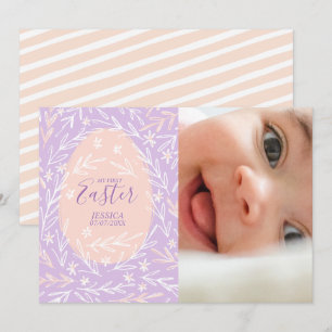 De Festividades Minha primeira Páscoa, Lilac e Peach, Cartão com f