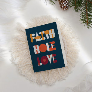 De Festividades moderna escritura fé esperança amor cartão com