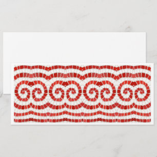 De Festividades MOSAICO IÔNICO VERMELHO 4x9,25 Cartão Plano