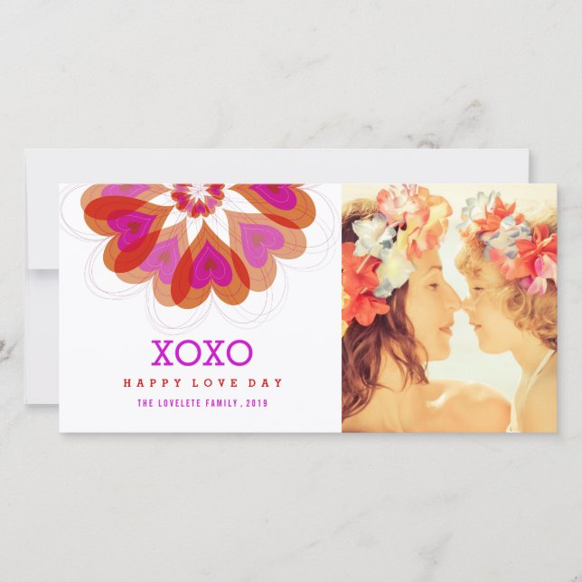 De Festividades Namorados Flor Amor Corações Saudações Cartão com  (Frente)