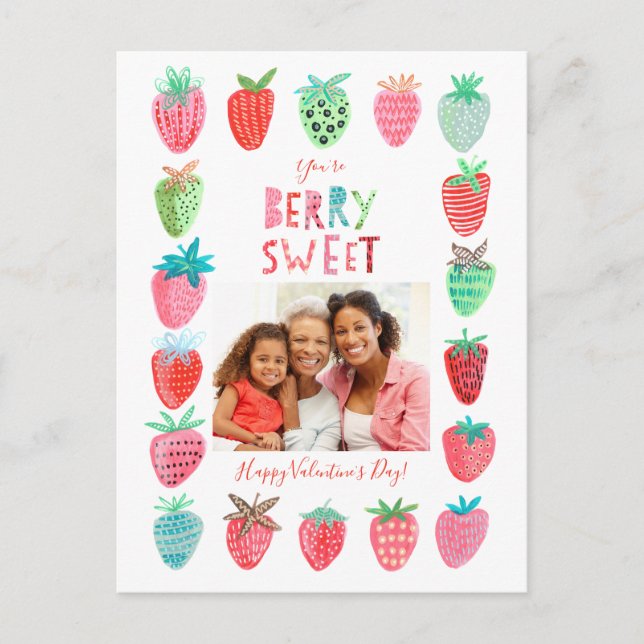 De Festividades Namorados | Morango | Cartão postal (Frente)