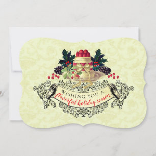 De Festividades natais vintages pudim da cozinha do cartão