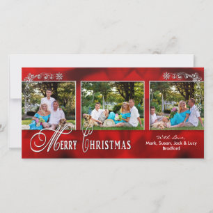 De Festividades NATAL 4 X 8 CARTÃO COM FOTOS - Vermelho