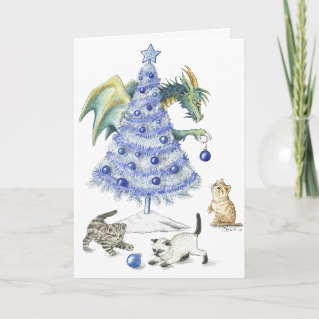 De Festividades Natal azul - cartão (Frente)