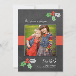 De Festividades Natal Cartão Fotográfico   Paz Amor e Alegria