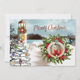 De Festividades Natal no Cartão com fotos do lago
