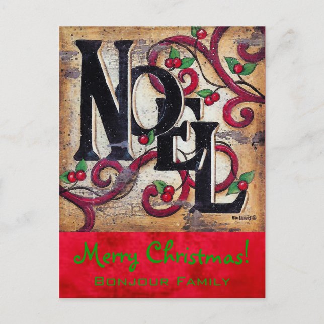 De Festividades Natal Noel ~ Cartão Postal (Frente)