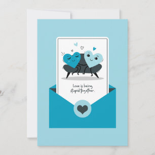 De Festividades O Amor é Ser Estúpido Juntos - Cartão Blue Tones