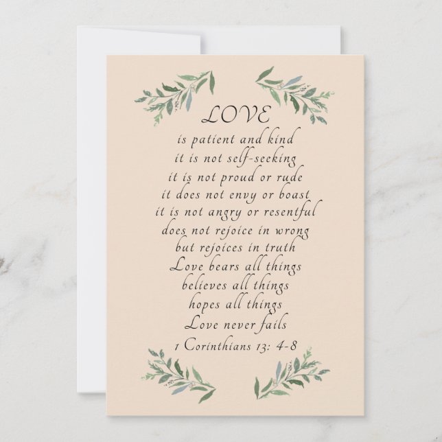 De Festividades O amor é um cartão paciente. (Frente)